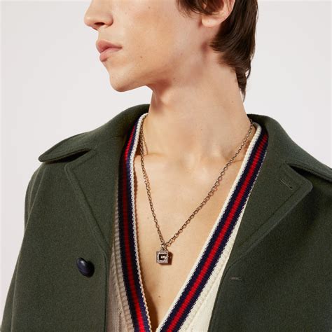 gucci square g necklace|Gucci locket necklace.